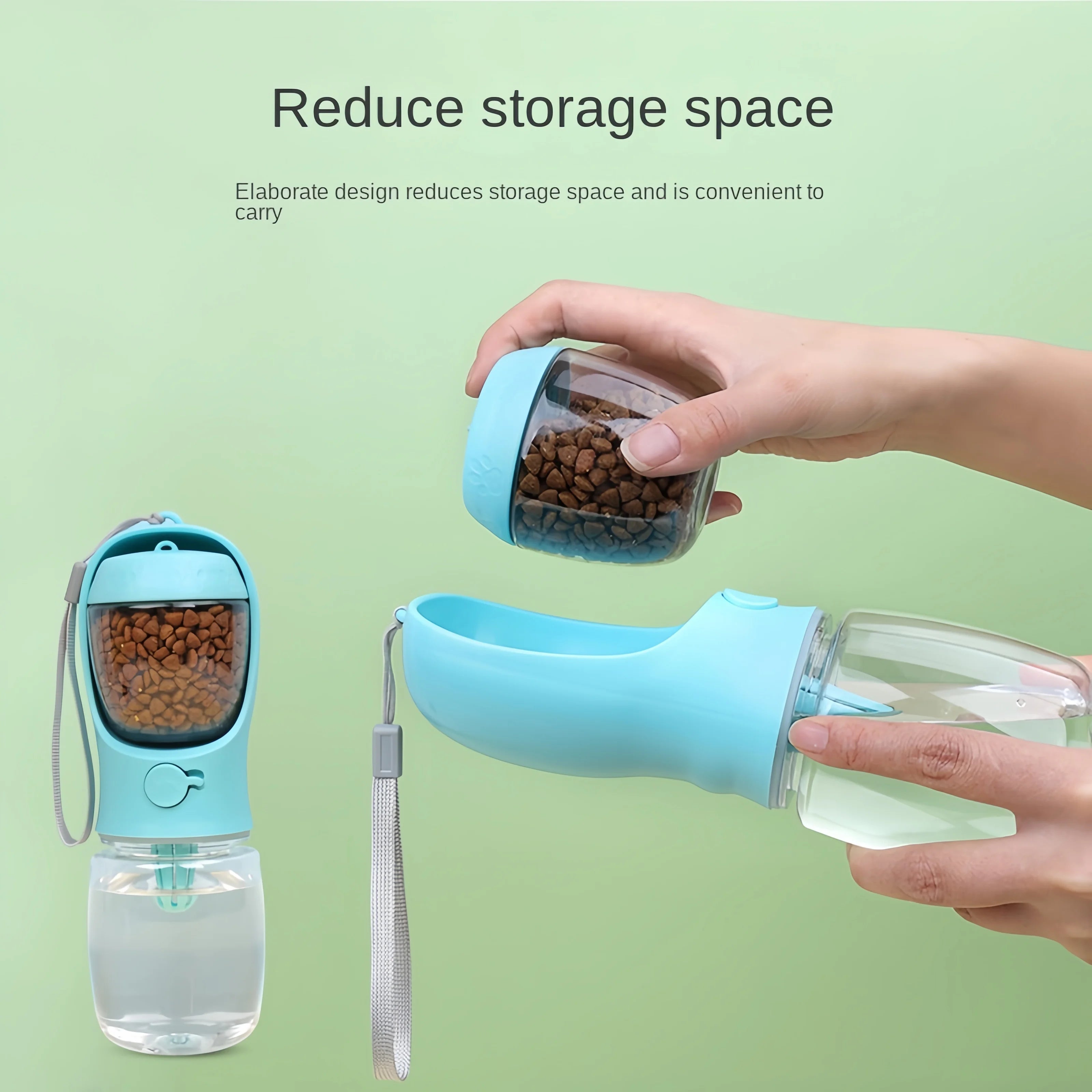 Portable Pet Water Bottle with Food Storage