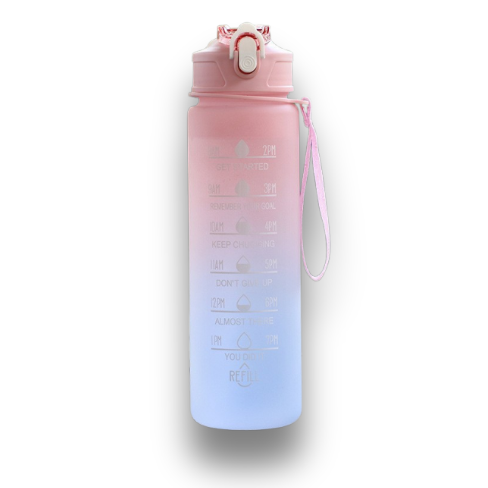 900ml Motivational Sports Water Bottle with Straw